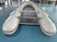 Bateau pneumatique gonflable RSDal360 gris clair de 360 cm avec porte-canne à pêche et support d'ancrage