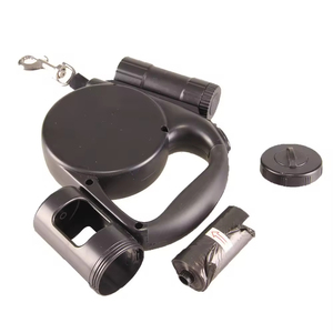 حبل جر للكلاب قابل للسحب تلقائيًا مع إضاءة LED - حبل جر عاكس من البولي يوريثان مع كيس نفايات لتدريب الحيوانات الأليفة والمشي - Product Image 2