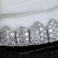 Grillz dentaires personnalisés en Moissanite et Diamant de laboratoire, pour Hommes et Femmes, motif nid d'abeille, en Argent S925, Or blanc massif 10K 18K 14K