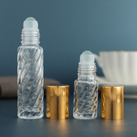 Bouteilles Doterra en verre transparent 10ml 5ml, flacons d'huile essentielle de Test d'échantillon avec bouchon doré à bille roulante