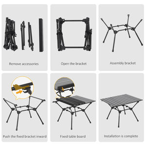 Table de camping pliable compacte et légère en aluminium pour randonnée et barbecue en extérieur - Product Image 2