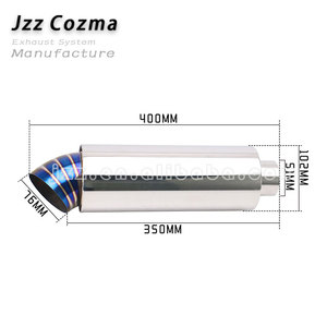 Tubo de Escape Universal Modificado, Silenciador de Acero Inoxidable, Puntas Decorativas, Diámetro de Entrada de <span class=keywords><strong>2</strong></span> a 3 Pulgadas, Salida de 4 Pulgadas, Silenciador de Carreras para Automóvil - Product Image 2