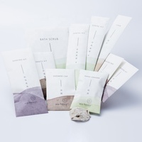 Kit en vrac d'équipements hôteliers de conception OEM, ensemble de savons et d'articles de toilette de taille voyage avec shampooing, revitalisant, nettoyant pour le corps et lotion