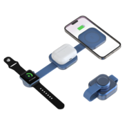 Chargeur sans fil pliable portable 3-en-1 compatible avec Samsung pour Apple iPhone montres intelligentes pour voyage prise américaine Standard