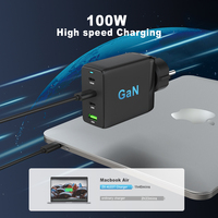 Prise de terre 100W GaN Chargeur 3C1A Appareils mobiles Universel Portable Rapide 100W USB C Chargeur pour iPhone Samsung Laptop UAV