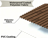 Tissu Oxford en polyester noir à imprimé numérique grain de bois, laminé PVC, imperméable et résistant aux déchirures pour baignoire, tapis de pique-nique, tente