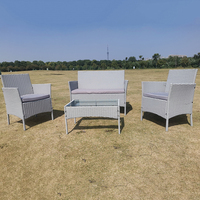 Ensemble de chaises de loisirs modernes en osier classique pour l'extérieur Mobilier de jardin 4 ensembles de chaises et de tables en rotin pour appartement