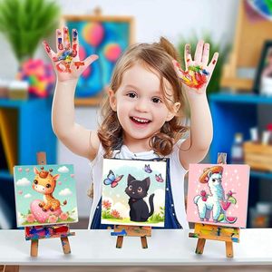 Songwoo Lot de 4 kits de <span class=keywords><strong>peinture</strong></span> par numéros pour enfants, motifs animaux imprimés numériquement, sans cadre : Hibou, Orca, Dinosaure, <span class=keywords><strong>Singe</strong></span> - Product Image 6