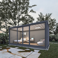 Maison modulaire préfabriquée en conteneur facile à assembler Maison préfabriquée en verre détachable Maison mobile Sandwich Hôtels Chambres à coucher