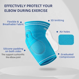Vbosi 2087 3D dệt kim Silicone nén khuỷu tay cú đúp hỗ trợ y tế cho quần vợt & Golf viêm bao hoạt dịch đau khớp khuỷu tay Miếng đệm đầu gối - Product Image 6