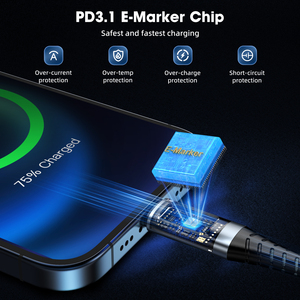 Câble d'affichage LED USB4 PD3.1 240W, câble de charge rapide 40 Gbps 8K60Hz, adapté <span class=keywords><strong>pour</strong></span> <span class=keywords><strong>Switch</strong></span> MacBook - Product Image 4
