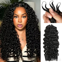 Extensions de cheveux humains bouclés au crochet, tresses sans nœuds, paquets de cheveux humains bouclés au crochet, boucles birmanes pré-bouclées
