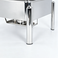 Luxe vierkante hydraulische buffetchafingdish van roestvrij staal met glazen deksel voor restaurants en banketten