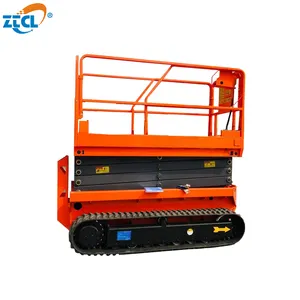 Schlammigen boden verwendet crawler selbstfahrende schwere scissor lift plattform Gummi tracks hebe ausrüstung preis