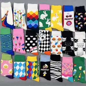 Calcetines divertidos Jacquard Sox coloridos personalizados de diseño profesional calcetines Happy Man
