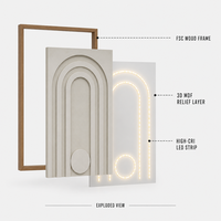 Tableau mural géométrique minimaliste LED sur toile, cadre moderne pour salon, grande peinture murale suspendue