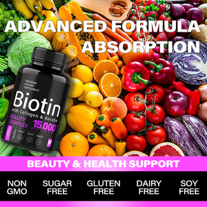 อาหารเสริมไบโอตินยี่ห้อส่วนตัว ลดราคาพิเศษ บำรุงผมยาวและผิวขาว สำหรับผู้ใหญ่ ผลิตภัณฑ์เพื่อความงาม - Product Image 2