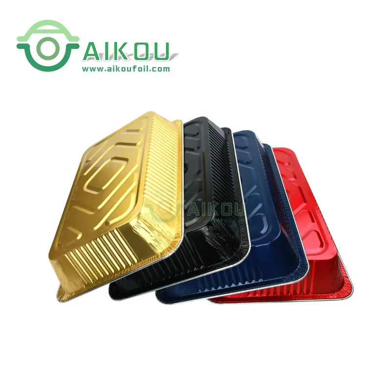 Một Nửa Kích Thước Dùng Một Lần Nhôm Foil Chảo Nướng Thực Phẩm Dùng Một Lần Nhôm Foil Tray Với Nắp Nhựa Takeaway Foil Container