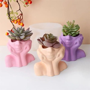 Silicone <b>Mold</b> For Goddess Flowerpot Vase Irregular Shape Transparent White Craft Supply - Product Image 1