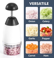 Handmatige keukenhulp voor het snijden van groenten en fruit met roestvrijstalen mes en plastic PP behuizing, makkelijk schoon te maken