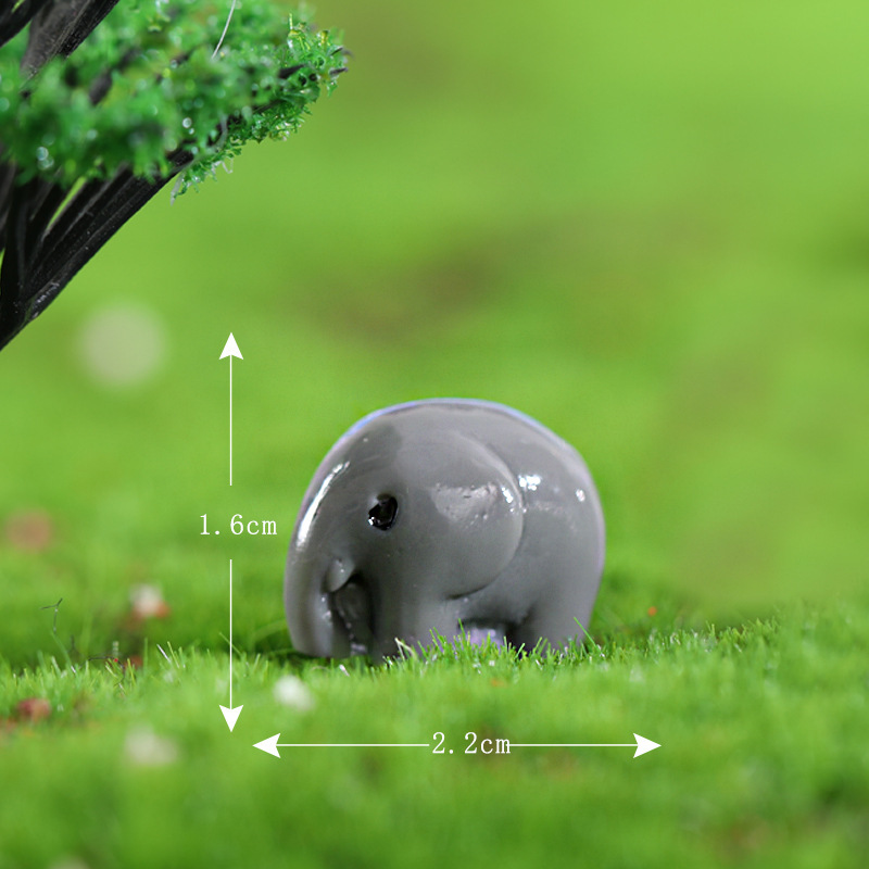 Elefante grigio di 2 cm