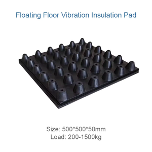 Tapis d'isolation phonique et anti-vibrations en caoutchouc haute élasticité 500*500*50 - Spécialisé pour les sols flottants - Product Image 1