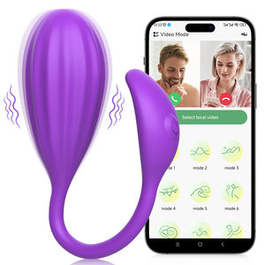 Vibrador Vaginal Recargable Morado a Prueba de Agua con Control por Aplicación, Juguete Sexual de Estimulación para Adultos - Product Image 1