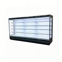 Vitrina Refrigerada con Cortina de Aire para Frutas y Carnes, Refrigerador Comercial Pequeño, Congelador Vertical de Exhibición