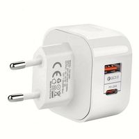 Chargeur mural Type-C 3 broches 20W à charge rapide USB-QC3.0, adaptateur secteur 3 broches pour iPhone, chargeur mural rapide pour iPhone 15