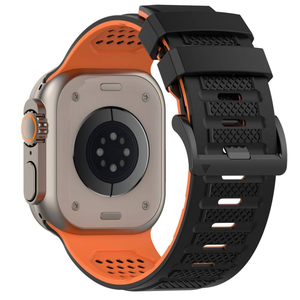 Bracelet de montre en silicone respirant bicolore à motif damier pour Apple Watch 42mm 46mm 49mm IWatch Series 11 10 9 8 7 6 5 Ultra 3 - Product Image 3