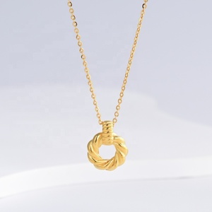 Wholesale plata 925 sterling silver round minimalist <b>necklace</b> korean mothers day gold plated fashion women pendant <b>necklaces</b> - Product Image 2