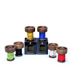 Cazoleta de cerámica premium con múltiples orificios y envoltura de hilo para narguile - Product Image 3