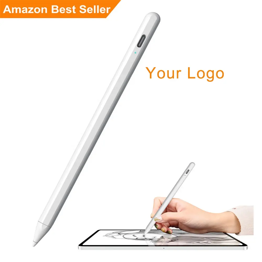 Custom Logo Aluminum Alloy 5th Rechargeable Active Tablet Pencil Capacitive Smart Pencil Touch Screen Stylus Pen For iPad