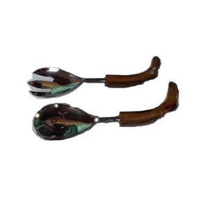 ชุดสลัดด้ามไม้ทำจากเหล็กขัดเงาทำจากเหล็กขัดเงาทรงแตรธรรมชาติ - Product Image 1