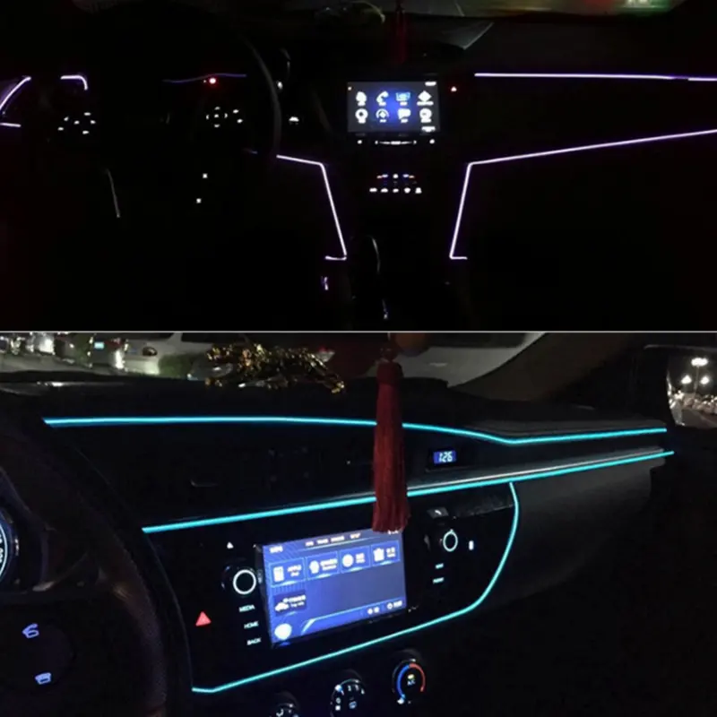 1M 2M 3M 5M araba atmosfer ışığı DIY için esnek otomatik iç lamba parti dekorasyon ışıkları Neon şeritler 12V