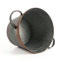 Pot de fleurs rétro américain en métal avec poignée, seau de fleurs d'intérieur, grands pots de plantes bonsaï pour la maison et le jardin, emballage cadeau