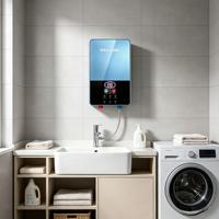 Chauffe-eau électrique à chauffage instantané 5500W, intelligent, à écran tactile LCD, à technologie Inverter, Classe Énergétique A, en acier inoxydable, pour VR/Hôtel/Garage