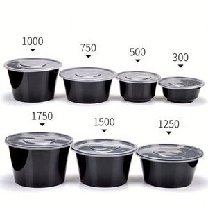 Recipientes Redondos Desechables de Polipropileno con Tapas para Almacenamiento de Alimentos - Product Image 1