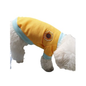 Suéter de punto gofrado con diseño de girasol para gatos y perros, amarillo y azul, ropa para mascotas de poliéster - Product Image 3