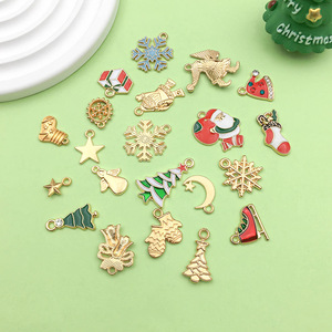 Gold Christmas Pendant Charms Mixed Shapes DIY Jewelry Accessories for Bracelet Necklace Making - Product Image 4