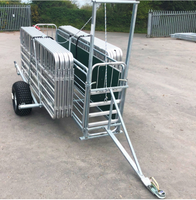 Remorque à panneaux pour bétail et moutons galvanisée, utilisable comme enclos portable
