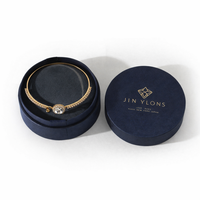 Boîte cadeau en papier de luxe de forme ronde, emballage rigide en papier avec insert en velours doux pour bracelets, bagues, boucles d'oreilles