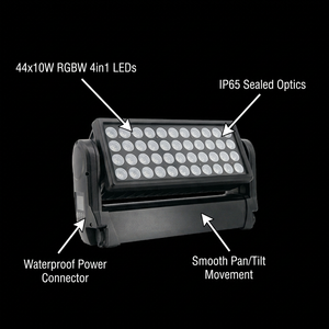 Projecteur LED Wash à tête mobile 44x10W RGBW 4-en-1 pour Concerts, <span class=keywords><strong>Festivals</strong></span>, Théâtres, Zoom, Étanche IP65, DMX512, pour Scène Extérieure - Product Image 3