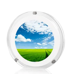 5 inch Round Digital Photo Frame With 1GB Memory 2000 mAh Battery Acrylic ad Player