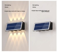 Lampu Dinding LED Tenaga Surya Tahan Air 2026 BARU 2700K Putih Hangat Penerangan Keamanan Luar Ruangan Taman Bahan ABS Ra70 Garansi 1 Tahun
