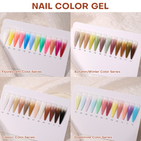 Boîtes d'emballage personnalisées 48 couleurs style français DIY Gel de modelage haute pigmentation effet dégradé végétalien écologique non toxique pour ongles
