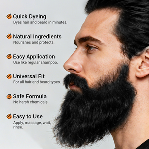MOKERU Tinta per Capelli e <span class=keywords><strong>Barba</strong></span> 5-in-1 per <span class=keywords><strong>Uomo</strong></span> - Formula Erboristica Approvata MSDS, Nero Permanente ad Azione Rapida, 200ml Vendita all'Ingrosso - Product Image 4