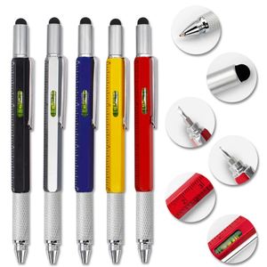 Stylo multifonction 6-en-1 personnalisé avec règle, tournevis, stylo à bille en métal multifonctionnel, gadget cadeau pour hommes, pères et maris - Product Image 1