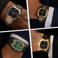 Vente Chaude Montre Homme de Luxe Étanche 3 Barres, Cadran Ondulé 3D, Mouvement Mécanique Visible, Reloj Automático OEM, Logo Personnalisé