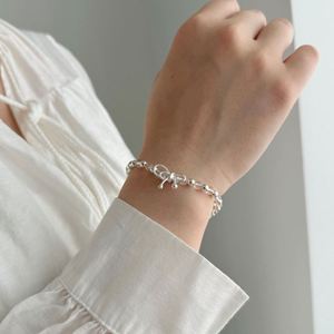 Dylam Dainty 925 Sterling Silver Women Fine Fashion Jewelry Bow-knot Circle Beaded Crystal Bead <b>Adjustable</b> Bangles <b>Bracelets</b> - Product Image 2